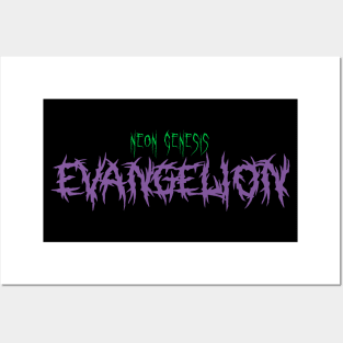 Evangelion metal band logo Posters and Art